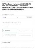 NISP Fire Safety Professional &vert;2024 UPDATE &vert;REAL EXAM QUESTIONS AND VERIFIED ANSWERS&sol;ACCURATE SOLUTIONS &vert;GET IT 100&percnt; CORRECT&excl;&excl; ALREADY GRADED A&plus;