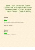 Exam 1&colon; NU131 &sol; NU 131 &lpar;Latest 2025 &sol; 2026 Updates STUDY BUNDLE WITH COMPLETE SOLUTIONS&rpar; Nursing and Healthcare I &vert; Questions and Verified Answers &vert; 100&percnt; Correct &vert; Grade A &ndash; Galen