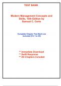 Test Bank for Modern Management Concepts and Skills&comma; 15th Edition by Certo &lpar;All Chapters included&rpar;