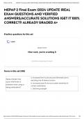 MEPAP 2 Final Exam &vert;2024 UPDATE &vert;REAL EXAM QUESTIONS AND VERIFIED ANSWERS&sol;ACCURATE SOLUTIONS &vert;GET IT 100&percnt; CORRECT&excl;&excl; ALREADY GRADED A&plus;