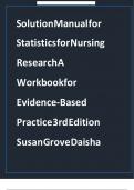 TEST BANK - for Statistics for Nursing Research A Workbook for Evidence-Based Practice 3rd Edition by Susan K&period; Grove&comma; All Chapters &vert; Complete Guide 100&percnt; original A&plus; GRADE