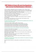 EMT Midterm Exam JB Learning Questions with Correct Verified Answers &lpar;150 Q & A&rpar;