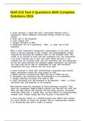 NUR 213 Test 2 Questions With Complete Solutions 2024&period;