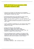 NUR 213 Final Exam Questions With Complete Solutions 2024&period;