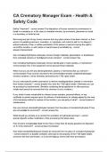 CA Crematory Manager Exam - Health & Safety Code questions and answers