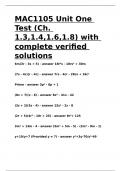 MAC1105 Unit One Test &lpar;Ch&period; 1&period;3&comma;1&period;4&comma;1&period;6&comma;1&period;8&rpar; with complete verified solutions