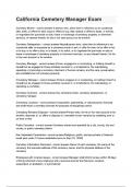 California Cemetery Manager Exam questions and answers