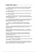 COUC 502- Quiz 1 Questions and answers