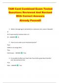 TAM Card Combined Exam Tested  Questions Reviewed And Revised  With Correct Answers   Already Passed&excl;&excl; 