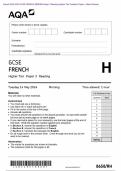 Actual 2024 AQA GCSE FRENCH 8658&sol;RH Paper 3 Reading Higher Tier Question Paper &plus; Mark Scheme