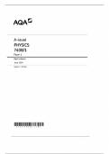 2024 AQA A-LEVEL PHYSICS PAPER 1 MARK SCHEME 7408&sol;1