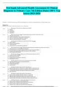 TEST BANK- Advanced Health Assessment & Clinical Diagnosis in Primary Care (7th Edition,) Joyce E. Dains||LATEST EDITION GUARANTEED PASS!!