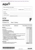 &period; Actual 2024 AQA GCSE GERMAN 8668&sol;RF Paper 3 Reading Foundation Question Paper &plus; Mark Scheme