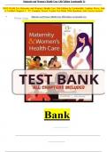 TEST BANK For Maternity and Women's Health Care 13th Edition by Lowdermilk&semi; Cashion&semi; Perry&semi; Alden&semi; Verified Chapters 1 - 37&comma; Complete Newest Version With questions nd correct answers&period;