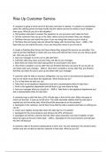Rise Up Customer Service &lpar;Latest 2024&sol; 2025 Update&rpar; Questions and Verified Answers &vert;100&percnt; Correct&vert; Grade A&plus; 