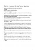 Rise Up - Customer Service Practice &lpar;Latest 2024&sol; 2025 Update&rpar; Questions and Verified Answers &vert;100&percnt; Correct&vert; Grade A&plus; 