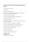 Family Medicine EOR Keywords Buzzwords Quick Cards &lpar;Latest 2024&sol; 2025 Update&rpar; Questions and Verified Answers &vert;100&percnt; Correct&vert; Grade A&plus; 
