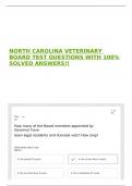 NORTH CAROLINA VETERINARY BOARD TEST QUESTIONS WITH 100&percnt; SOLVED ANSWERS&excl;&excl;