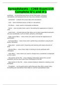 Spreadsheets - C268 Exam&vert;115 Complete Q&rsquo;s and A&rsquo;s