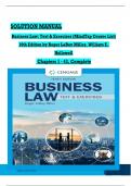 Solution Manual For Business Law&colon; Text & Exercises&comma; 10th Edition by Roger LeRoy Miller&comma; William E&period; Hollowell&comma; All Chapters 1 to 43 complete Verified editon ISBN&colon;9780357717417