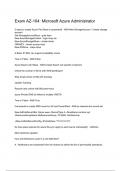 Exam AZ-104&lowbar; Microsoft Azure Administrator &lpar; 2024&sol; 2025&rpar; Questions and Answers &vert;100&percnt; Verified Correct Answers &vert; complete solution &vert; Grade A&plus; &vert; Latest update