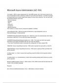 Microsoft Azure Administrator &lpar;AZ-104&rpar; &lpar; 2024&sol; 2025&rpar; Questions and Answers &vert;100&percnt; Verified Correct Answers &vert; complete solution &vert; Grade A&plus; &vert; Latest update