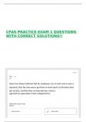CPAS PRACTICE EXAM 1 QUESTIONS WITH CORRECT SOLUTIONS&excl;&excl;