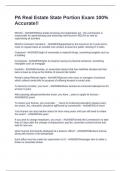 PA Real Estate State Portion Exam 100&percnt; Accurate&excl;&excl;