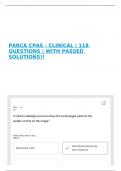 PARCA CPAS - CLINICAL &vert; 118 QUESTIONS &vert; WITH PASSED SOLUTIONS&excl;&excl;