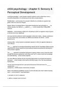 child psychology - chapter 5 Sensory & Perceptual Development&lpar; 2024&sol; 2025&rpar; Questions and Answers &vert;100&percnt; Verified Correct Answers &vert; complete solution &vert; Grade A&plus; &vert; Latest update
