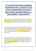 ATI CAPSTONE MATERNAL NEWBORN  ASSESSMENT EXAM &vert; NEWEST ACTUAL  EXAM COMPREHENSIVE QUESTIONS  AND VERIFIED ANSWERS GRADED A&plus; &vert;  100&percnt; CORRECT &vert; 2024 UPDATE&excl;&excl;
