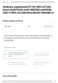 Medicare supplement&sol;LTC NC 2024 ACTUAL EXAM QUESTIONS AND VERIFIED ANSWERS &sol;GET IT 100&percnt; ACCURATE&vert;ALREADY GRADED A&plus;