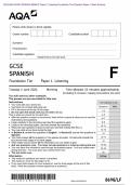 &period;2024 AQA GCSE SPANISH 8698&sol;LF Paper 1 Listening Foundation Tier Question Paper &plus; Mark Scheme 