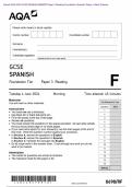 &period;Actual 2024 AQA GCSE SPANISH 8698&sol;RF Paper 3 Reading Foundation Question Paper &plus; Mark Scheme