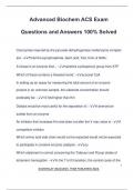 Advanced Biochem ACS Exam Questions and Answers 100&percnt; Solved