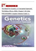 Test Bank For Genetics&semi; A Conceptual Approach&comma; 7th Edition &lpar;Pierce&comma; 2026&rpar;&comma; Chapter 1-26 &vert; isbn 9781319216801 Complete Solution Guide A&plus;&period;