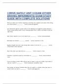 i Drive Safely Unit 5 Exam &lpar;Other Driving Impairments&rpar;