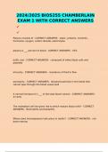 2024&sol;2025 BIOS255 CHAMBERLAIN EXAM 1 WITH CORRECT ANSWERS