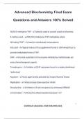 Advanced Biochemistry Final Exam Questions and Answers 100&percnt; Solved