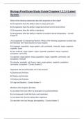 Biology Final Exam Study Guide Chapters 1&comma;2&comma;3&comma;4 Latest Update&period;