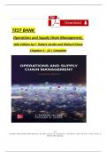TEST BANK - Jacobs and Chase&comma; Operations and Supply Chain Management 16th Edition&comma; Chapters 1 - 22&comma; Complete Newest Version