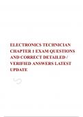 ELECTRONICS TECHNICIAN CHAPTER 1 EXAM QUESTIONS AND CORRECT DETAILED &sol; VERIFIED ANSWERS LATEST UPDATE