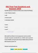 HSI Final Test Questions and  Answers 2025