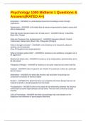 Psychology 1000 Midterm 1 Questions & Answers&lpar;RATED A&plus;&rpar;