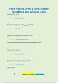 Peak Pilates Level 1 Certification Questions and Answers 2025