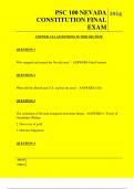 PSC 100 NEVADA CONSTITUTION FINAL EXAM QUESTIONS AND ANSWERS 2024 