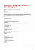 REPRODUCTION & CLOTTING UNIT 3 Sem 4&vert; study guide