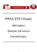 NWSA TTT-1 Exam &vert; 2026 Update &vert;  Questions And Answers Guaranteed pass&period;