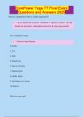 CorePower Yoga TT Final Exam Questions and Answers 2025
