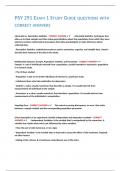 PSY 291 EXAM 1 STUDY GUIDE QUESTIONS WITH CORRECT ANSWERS